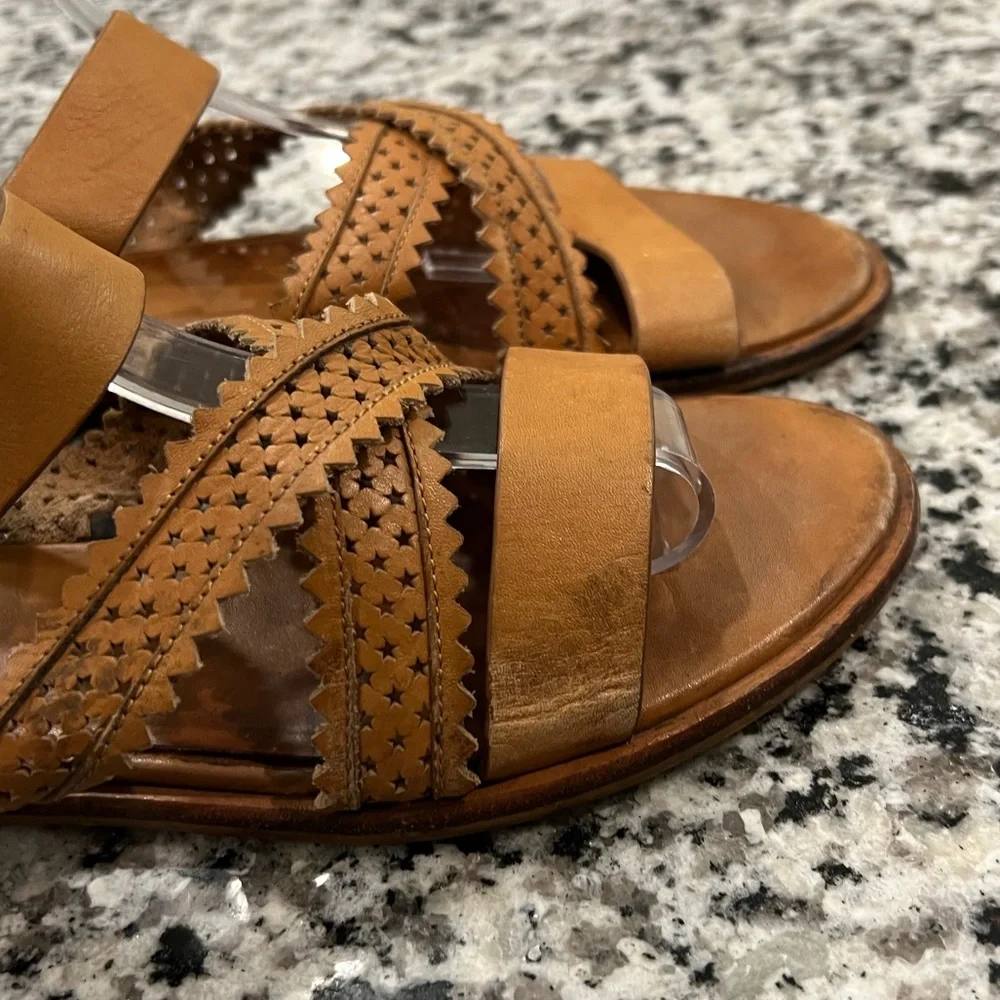 See by Chloe Brown Leather Star Perforated Flat Gladiator Sandals - Picture 10 of 16